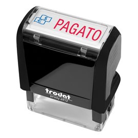 100606 Timbro Printy 4912 Office Eco - autoinchiostrante - PAGATO - 47 x 18 mm - nero - Trodat