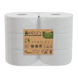 100616 Carta igienica MiniJumbo Simplify - 2 veli - 15 gr - goffratura mini - 557 strappi - Papernet