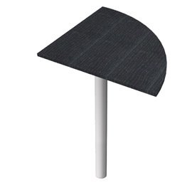 Raccordo angolare 90° per scrivanie Easy - 80 x 80 cm - nero venato/grigio alluminio