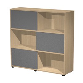 101009 Libreria media Essence - 3 ante scorrevoli - rovere/antracite