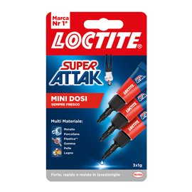 101084 Colla Super Attak - 1 gr - trasparente - Loctite - conf. 3 pezzi