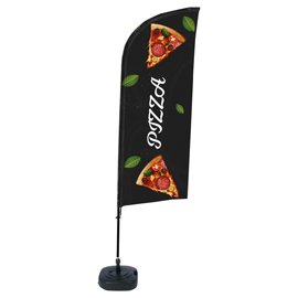 101089 Bandiera a vela PIZZA - con base riempibile - 89 x 240 cm - Studio T