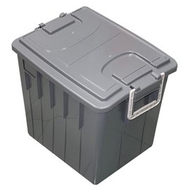 101103 Cassa multiuso - con coperchio e manici - 38 x 28 x 30 cm - 20 L - PP - grigio scuro/grigio chiaro - Mobil Plastic