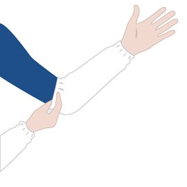 101563 Coprimaniche monouso - 40 cm - LDPE - bianco - Worker - conf. 100 pezzi