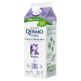 102283 Ricarica crema di sapone mani - carton box - 900 ml - iris - Dermomed