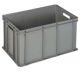 102653 Cassa industriale Europa - 60 x 40 x 32 cm - 64 L - PP - grigio - Mobil Plastic