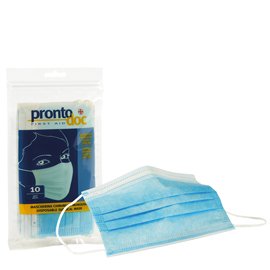 102963 Mascherina chirurgica monouso - tipo IIR - 3 veli - celeste - ProntoDoc - conf. 10 pezzi