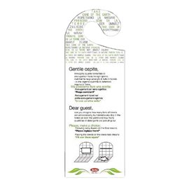 102981 Appendiporta hotel "cambio asciugamani" - cartoncino plastificato - Leone - conf. 20 pezzi