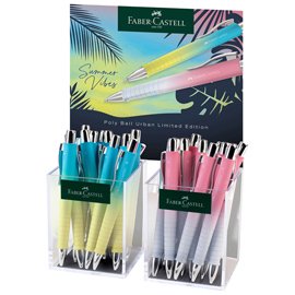 103398 Penna a sfera Poly Ball Urban Summer - punta 0.7mm - fusto colori assortiti - Faber Castell - expo 24 pezzi