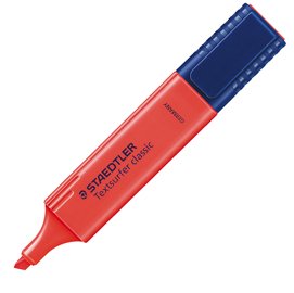 25143 Evidenziatore - Textsurfer Classic - punta a scalpello - tratto1 - 5 mm - rosso - Staedtler