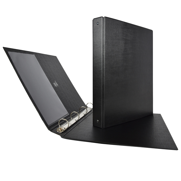 25468 Raccoglitore Stelvio - 22 x 30 cm - 4 anelli a R 25 mm - dorso 3 cm - nero - Sei Rota