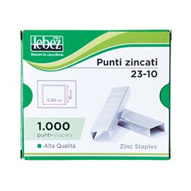 25649 Punti KH - 23/10 - alti spessori - acciaio zincato - metallo - Lebez - conf. 1000 pezzi
