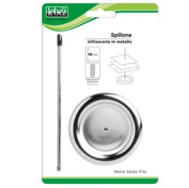 25919 Spillone infilzacarte - con cappuccio - metallo - Lebez