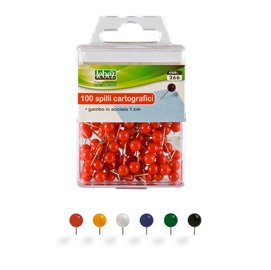 26008 Spilli cartografici a sfera - giallo - Lebez - scatola 100 pezzi