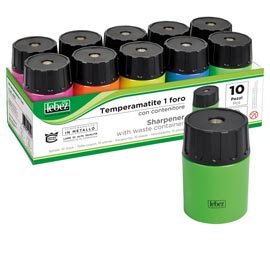 26518 Temperamatite - 1 foro - con contenitore - Lebez