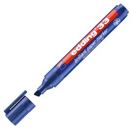 27508 Marcatore permanente 33 - punta scalpello - da 1 a 5 mm - blu - Edding
