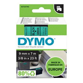 27853 Nastro D1 standard 409190 - 9 mm x 7 mt - PL - nero/verde - Dymo