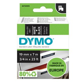 27887 Nastro D1 standard 458110 - 19 mm x 7 mt - PL - bianco/nero - Dymo