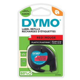 27938 Nastro Letratag 912030 - 12 mm x 4 mt - plastica - rosso - Dymo