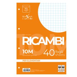 28847 Ricambi forati Quaxima - A4 - 10 mm - 80 gr - 40 fogli - Pigna