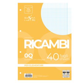 28848 Ricambi forati Quaxima - A4 - 5 mm con margine - 80 gr - 40 fogli - Pigna