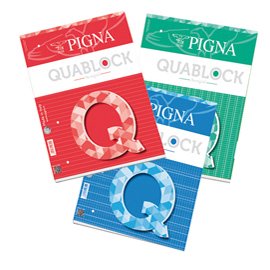 28917 Blocco Quablock Original collato - A4 - 5 mm - 80 gr - 50 fogli - Pigna