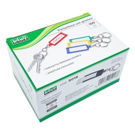 34396 Targhette portachiavi girevoli - colori assortiti - Lebez - conf. 100 pezzi