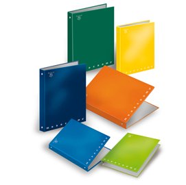 Raccoglitore Monocromo - A4 - 4 anelli tondi 30 mm - dorso 4 cm - colori assortiti - Pigna