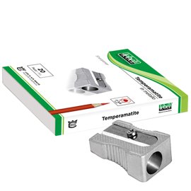 37205 Temperamatite senza contenitore - 1 foro - metallo - cuneiforme - Lebez - conf. 20 pezzi