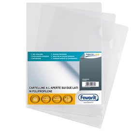 Cartellina a L Pratic - A4 - PP - buccia pesante - Favorit - conf. 50 pezzi