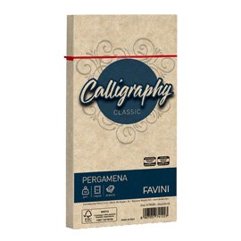 38247 Busta Calligraphy Pergamena - 110 x 220 mm - 90 gr - nocciola 04 - Favini - conf. 25 pezzi