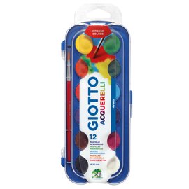 40479 Pastiglie Acquerelli - ø 30mm - colori assortiti - Giotto - astuccio da 12 pastiglie