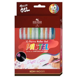 45942 Roller gel colorati - colori pastel - Koh.I.Noor - astuccio 10 roller
