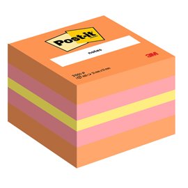 Blocco foglietti Minicubo - 2051-P - 51 x 51 mm - 72 gr - colori assortiti - 400 fogli - Post-it