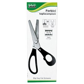 51494 Forbici Zig Zag - 19 cm - lama in ghisa - nero - Lebez