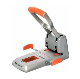 53164 Perforatore HDC150 - max 150 fogli - 2 fori - passo 8 cm - grigio/arancio - Rapid