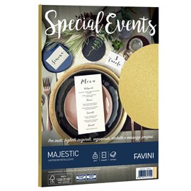 53518 Carta metallizzata Special Events - A4 - 250 gr - oro - Favini - conf. 10 fogli
