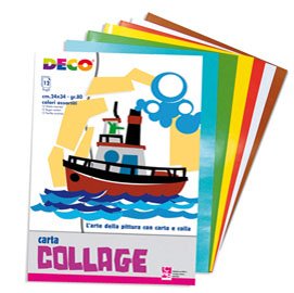 56398 Album collage - 24 x 34 cm - 12 fogli - carta lucida rasata - DECO