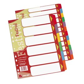 57021 Separatore Festival - 12 tasti neutri colorati - cartoncino 140 gr - A4 - multicolore