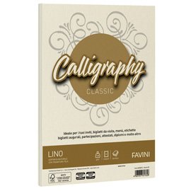 57469 Carta Calligraphy Lino - A4 - 120 gr - avorio 02 - Favini - conf. 50 fogli