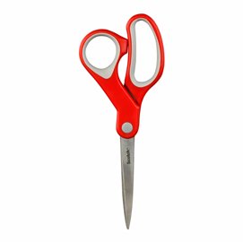 57829 Forbici Comfort - 18 cm - impugnatura asimmetrica - lama in acciaio - rosso - Scotch