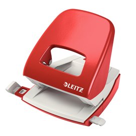 58555 Perforatore 5008 - passo 8 cm - max 30 fogli - 2 fori - rosso - Leitz