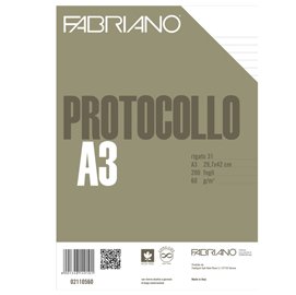 58724 Foglio protocollo - A4 - 1 rigo - 60 gr - Fabriano - conf. 200 pezzi