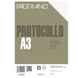 58728 Foglio protocollo - A4 - 5 mm - 60 gr - Fabriano - conf. 200 fogli