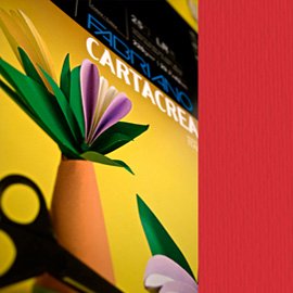 59687 Cartoncino CartaCrea - 35 x 50 cm - 220 gr - ciliegia - Fabriano - blister 10 fogli