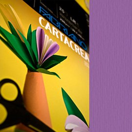 59691 Cartoncino CartaCrea - 35 x 50 cm - 220 gr - viola - Fabriano - blister 10 fogli