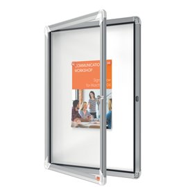 61697 Bacheca per interni - fondo magnetico bianco - 4 fogli A4 - verticale - Nobo