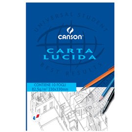 63703 Blocco carta lucida - 23 x 33 cm - 10 fogli - 80gr - uso manuale - Canson
