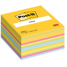Blocco foglietti Cubo - 2030-U UL - 76 x 76 mm - 72 gr - colori assortiti - 450 fogli - Post-it