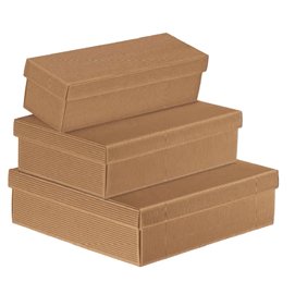67351 Scatola in cartone Onda avana - con coperchio orizzontale - 34 x 18
